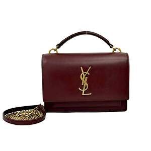 Yves Saint Laurent SAINT LAURENT PARIS Sunset YSL Leather 2-Way Handbag/Shoul...